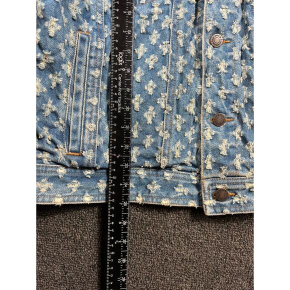 Supreme Hole Punch Denim Trucker Jacket Mens Size L - Picture 9 of 9